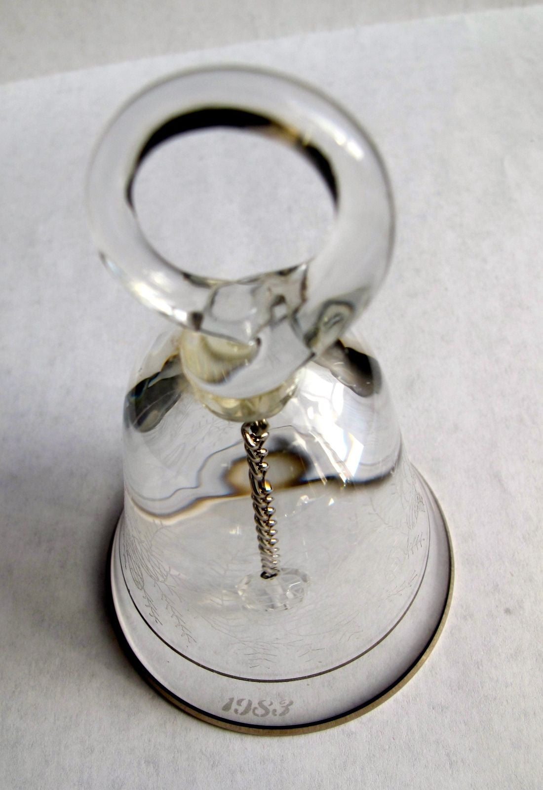 Lenox Crystal 1983 Acorn  miniature bell ornament Made in USA - O'Rourke crystal awards & gifts abp cut glass