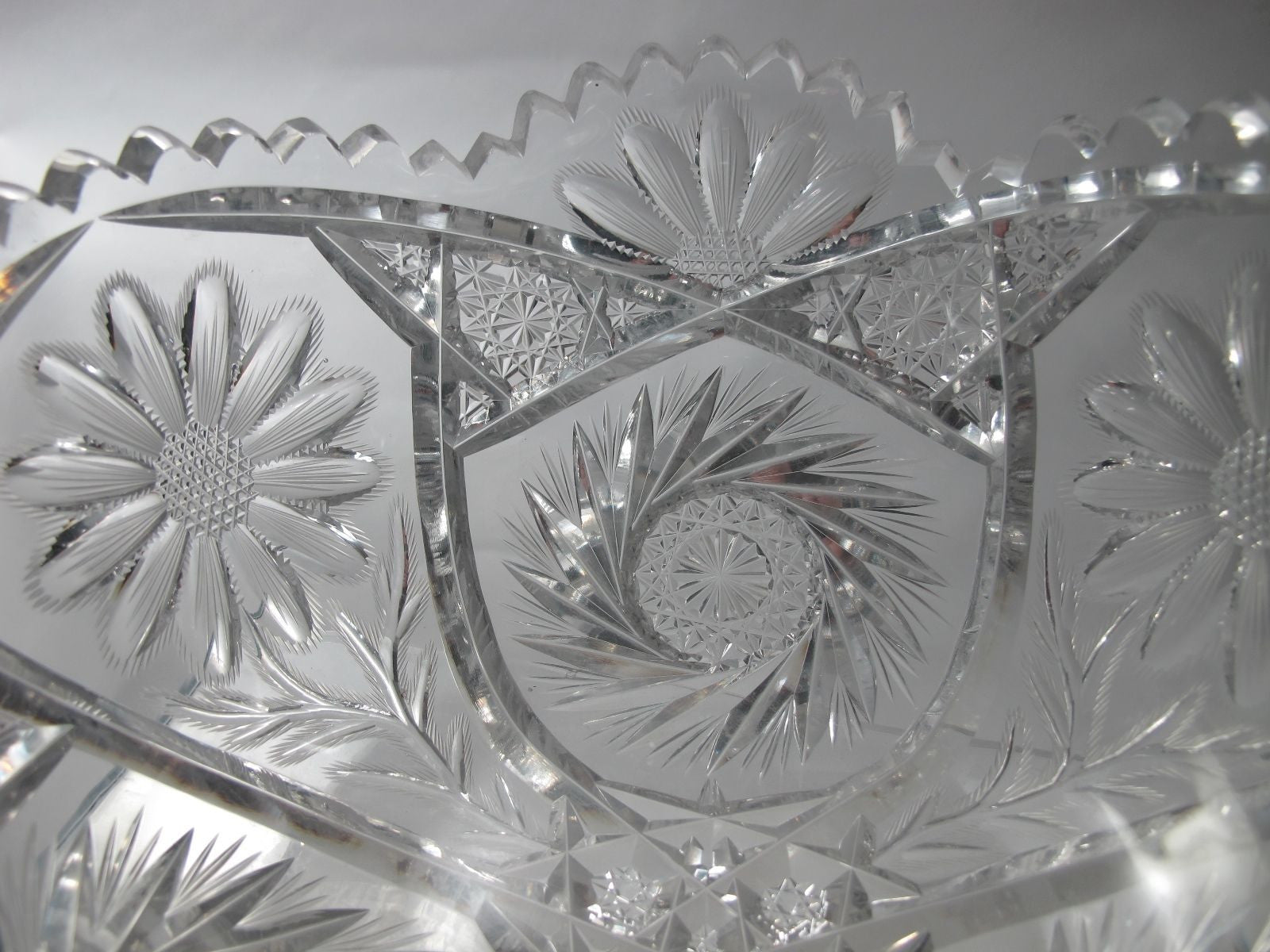 American Brilliant Period hand Cut Glass bowl ABP antique Anderson? - O'Rourke crystal awards & gifts abp cut glass