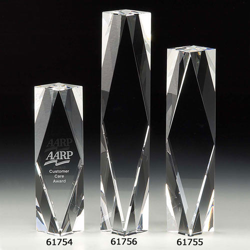 Everest 10" Tower Optical Glass Award - O'Rourke crystal awards & gifts abp cut glass