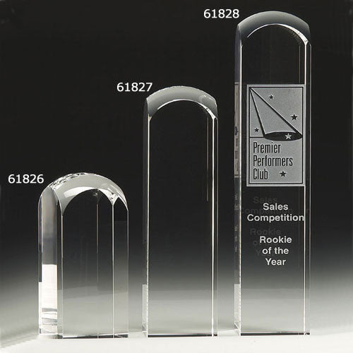 Round 4.75" Optical Glass Award - O'Rourke crystal awards & gifts abp cut glass
