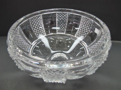 Hand Cut glass bowl HAND POLISHED crystal signed - O'Rourke crystal awards & gifts abp cut glass