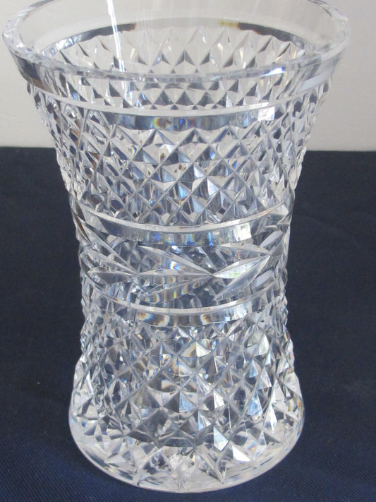 Signed Waterford Hand Cut crystal vase Irish Crystal 5224