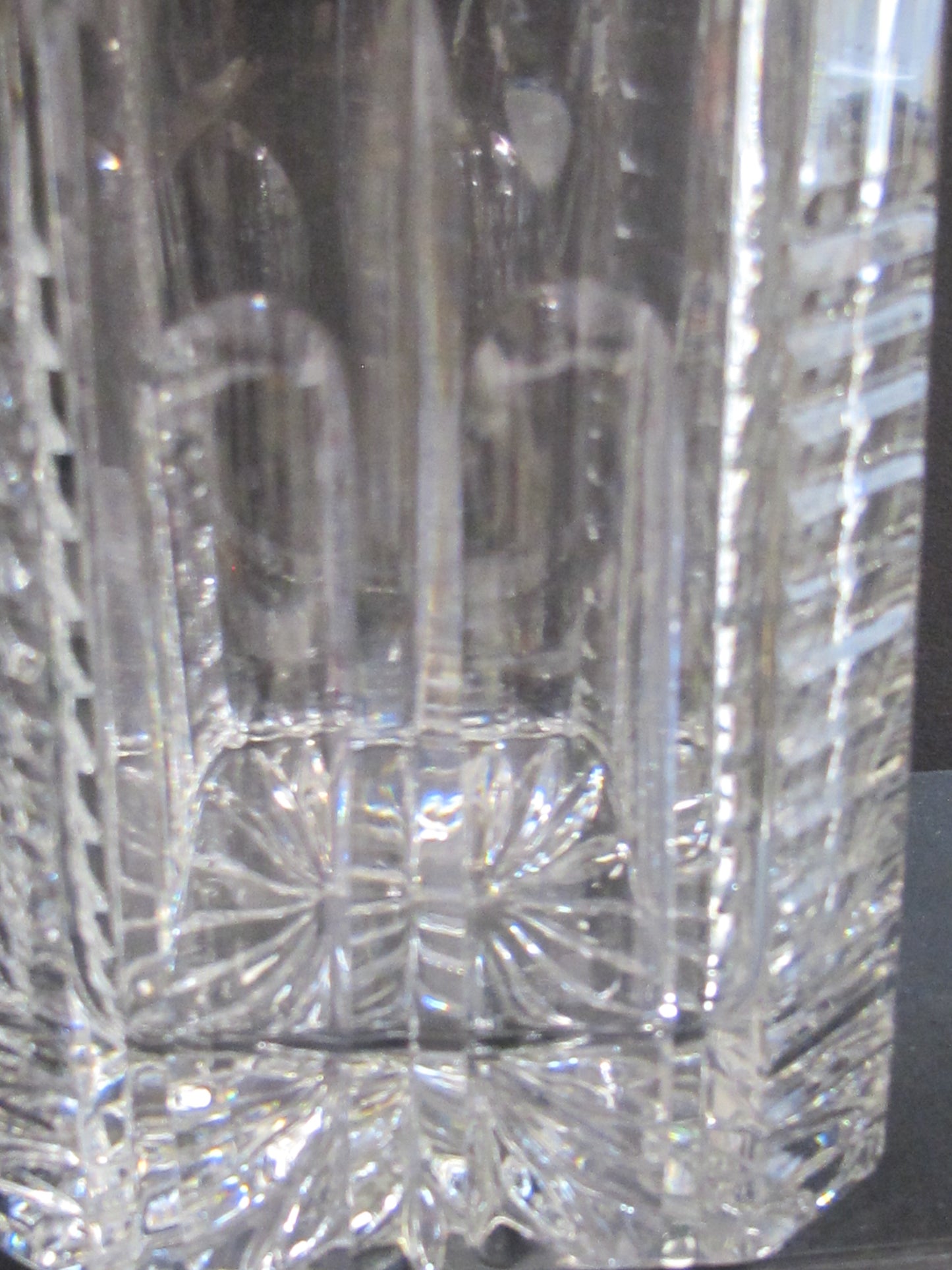 ORourke hand Cut glass square Crystal decanter