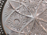 Sterling silver rim Cut Glass dish Antique