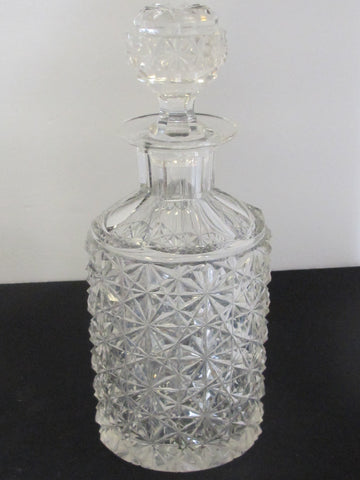 Cut glass Russian pattern decanter glass Hand cut