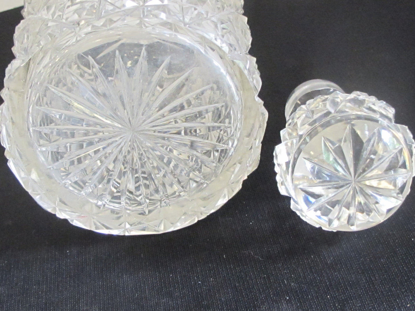 Cut glass Russian pattern decanter glass Hand cut