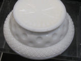Early American Plymouth Thumprint Milk Glass bowl McKEE