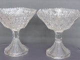 Pair ABP CUT GLASS compotes Harvard