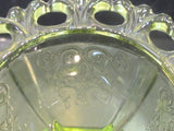 green lace pedestal small glass bowl