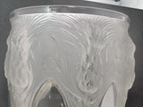 Signed Verlys clear and frosted thistle Crystal glass vase