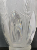 Signed Verlys clear and frosted thistle Crystal glass vase