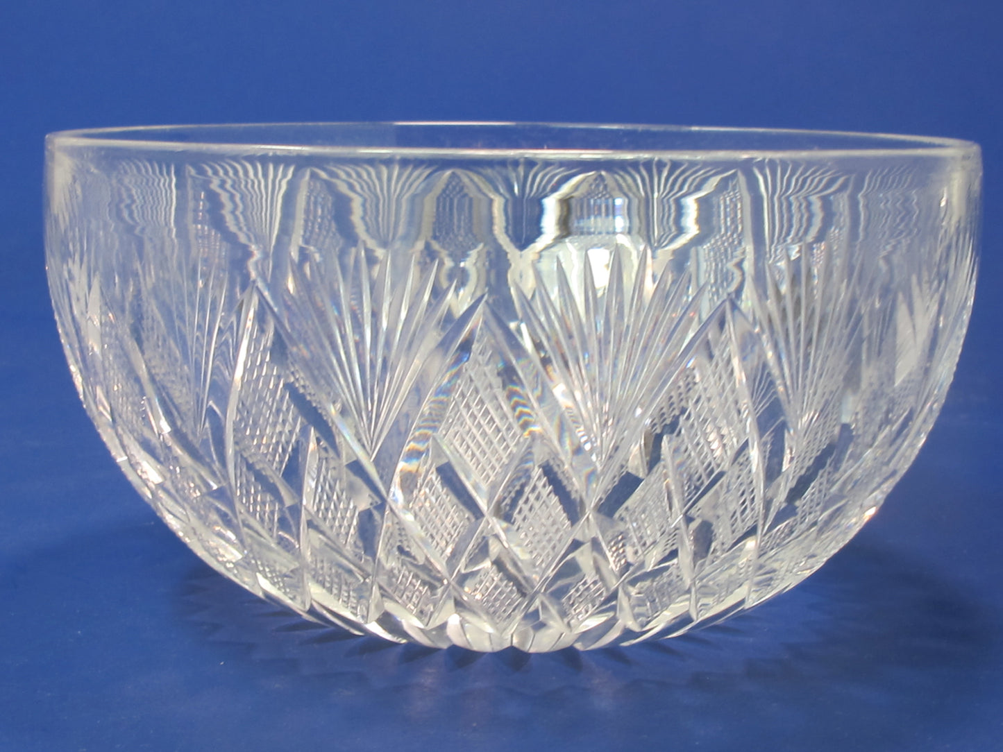 Antique Cut Glass finger bowl American Brilliant period, ABP mouth blown