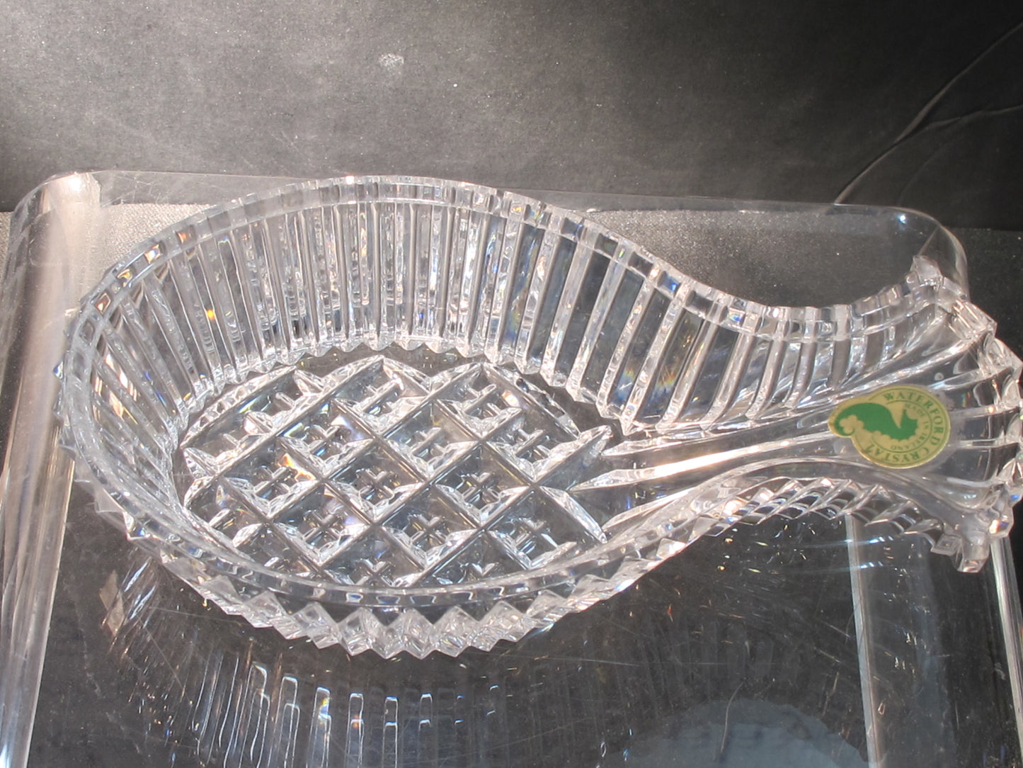 Signed Waterford crystal fish dish