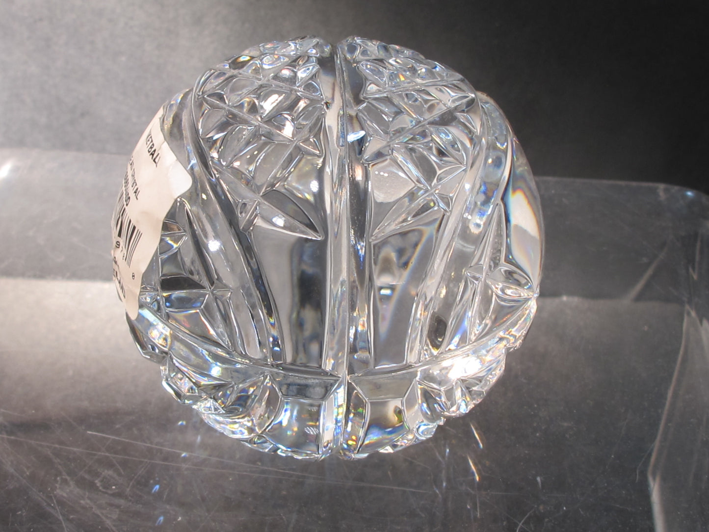 Signed Waterford crystal Basket Ball paperweight