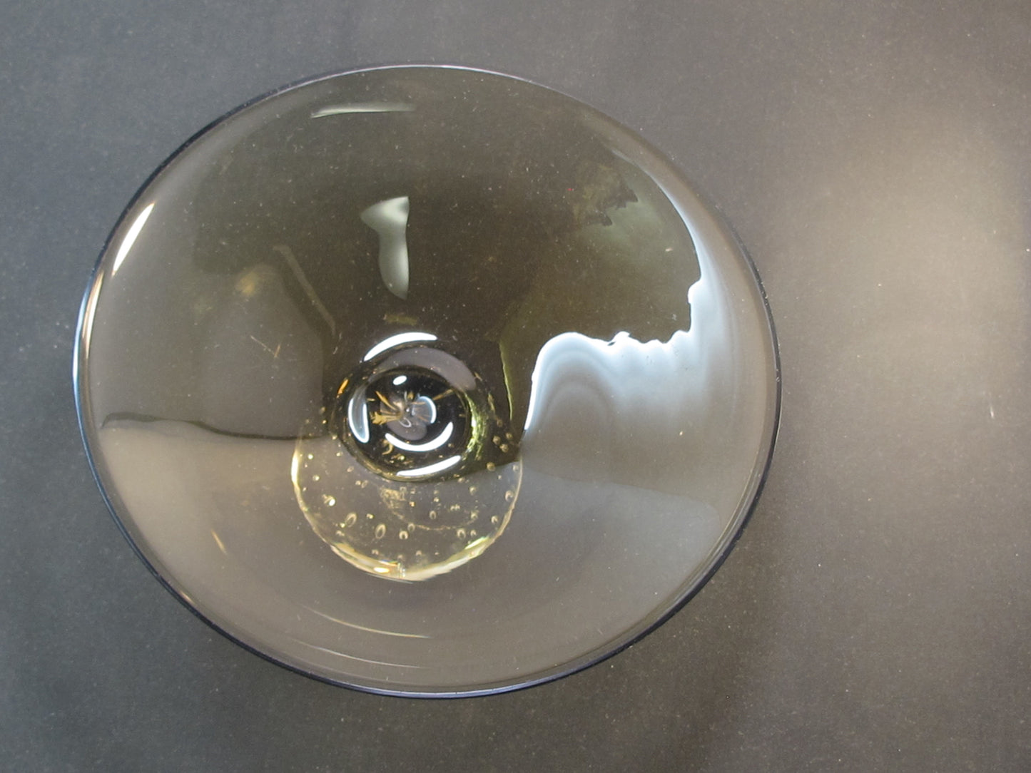 Erickson charcoal glass bowl with controlled bubbles
