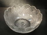 American Brilliant Period Hand Cut Glass bowl strawberry diamond fan abp