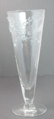 Hand cut  beverage/ champagne glass Seneca? 1960's