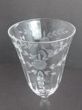 Hand cut glass stem water glass Seneca? 1960's