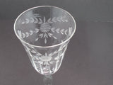 Hand cut glass stem water glass Seneca? 1960's