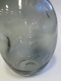 Charcoal glass dimple flower vase vintage