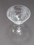 Hand cut cocktail/champagne saucer clear glassware Seneca? 1960's
