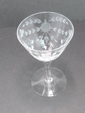 Hand cut cocktail/champagne saucer clear glassware Seneca? 1960's