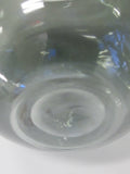 Charcoal glass dimple flower vase vintage lin