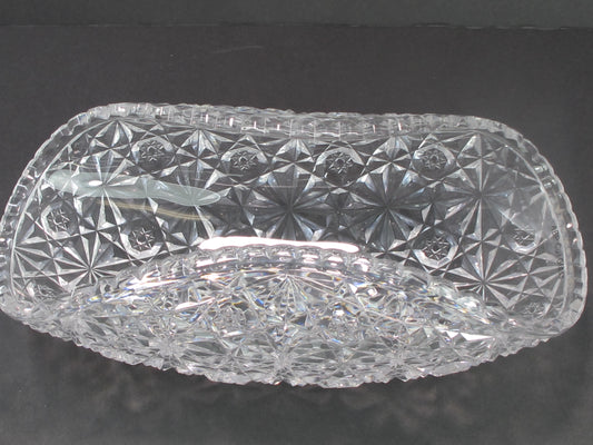 ABP Crystal Cut Glass Russian bread tray rolled in Antique
