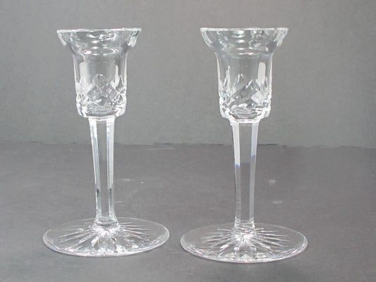Signed Waterford Pair candlesticks Hand cut