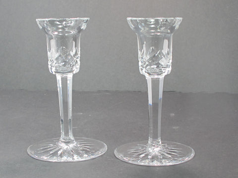Signed Waterford Pair candlesticks Hand cut