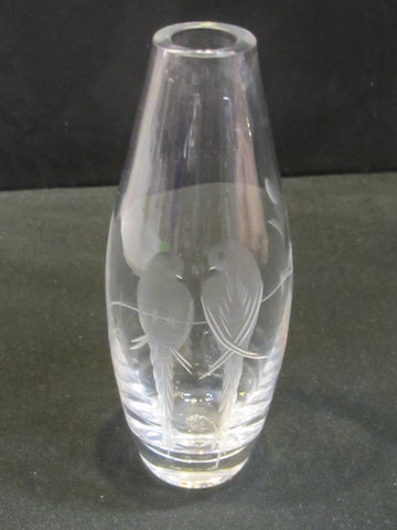 Cut Glass vase Lenox USA crystal loving birds