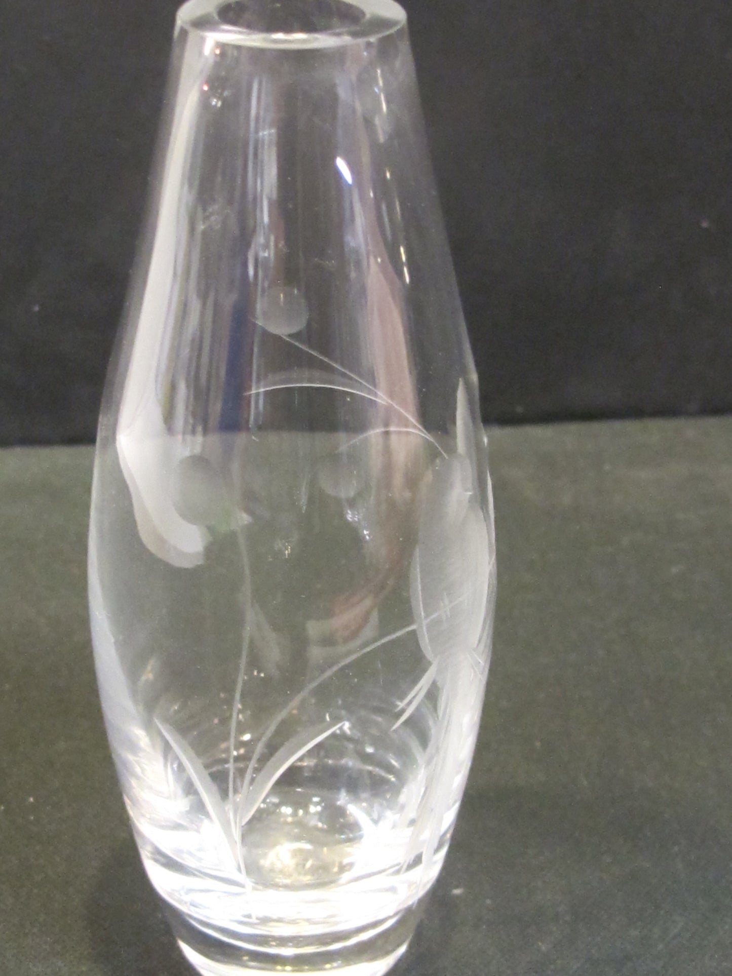 Cut Glass vase Lenox USA crystal loving birds