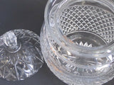 Hand Cut glass cookie jar with lid