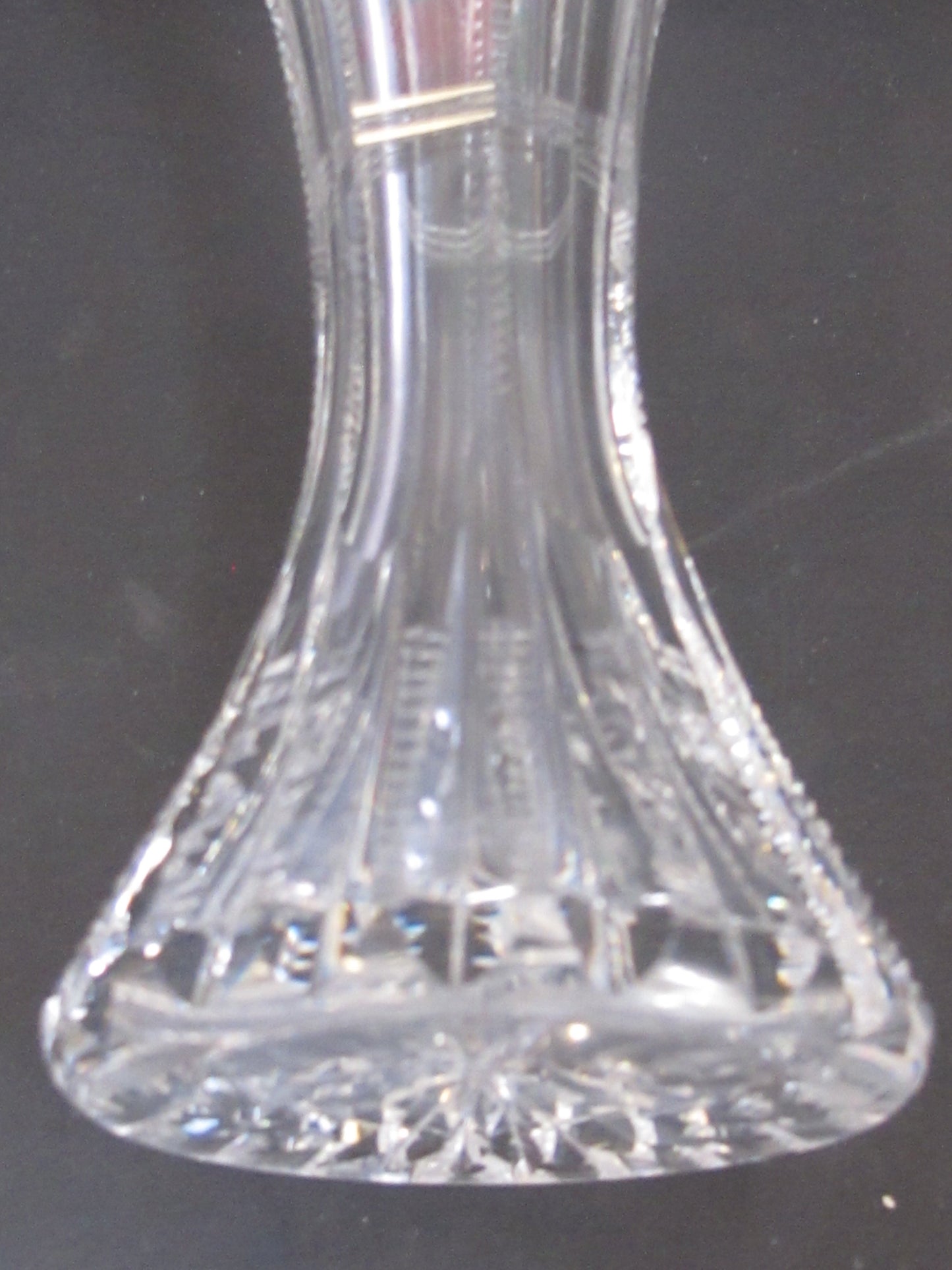 ABP cut glass vase zipper Hobstar antique