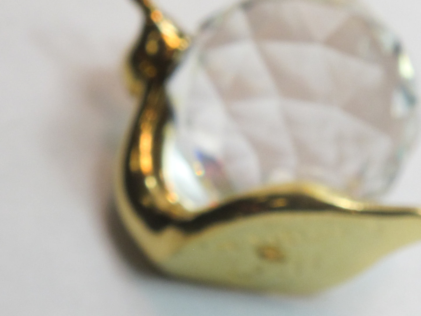 Swarovski crystal brass snail figurine