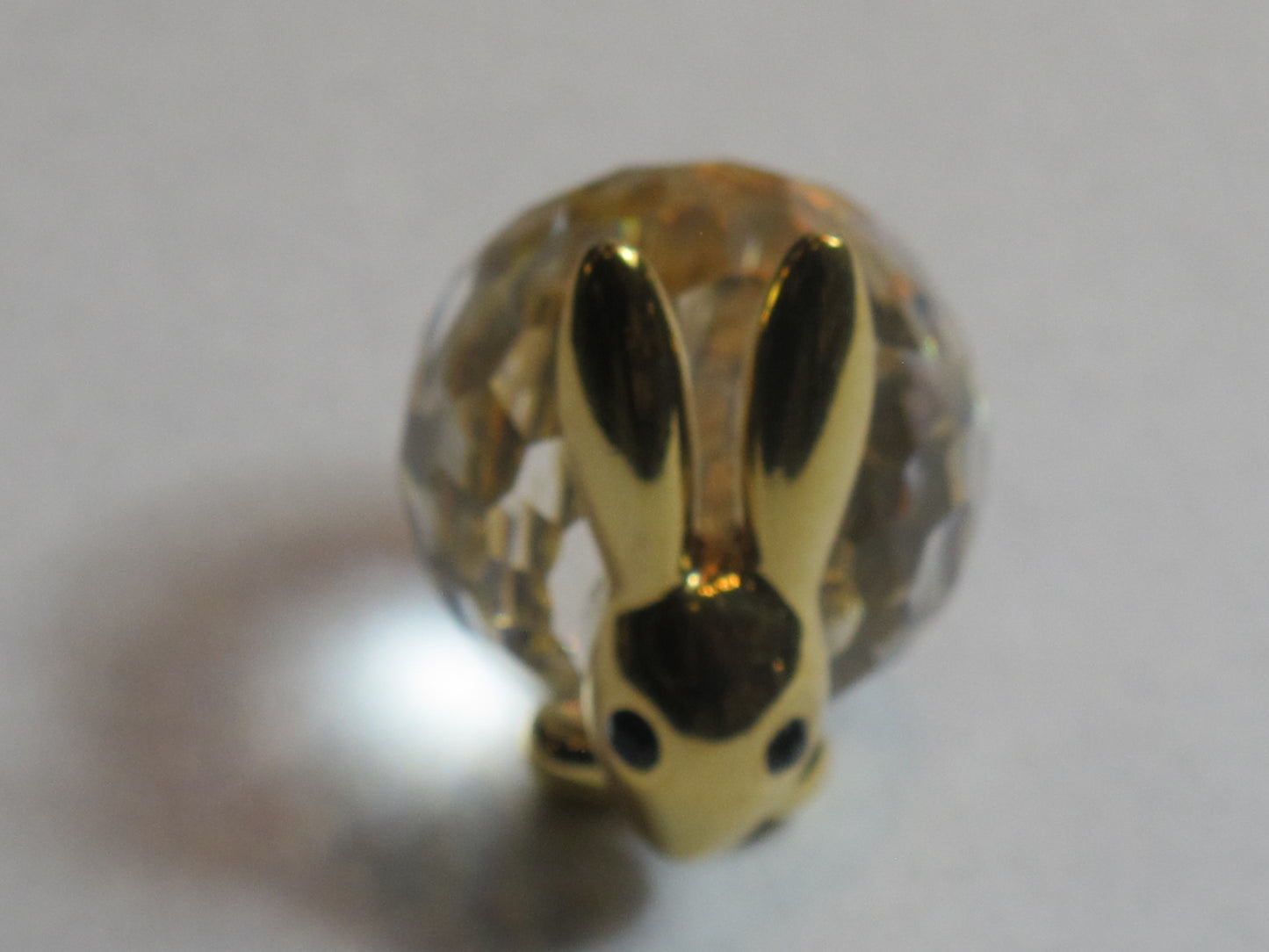 Swarovski crystal brass rabbit figurine