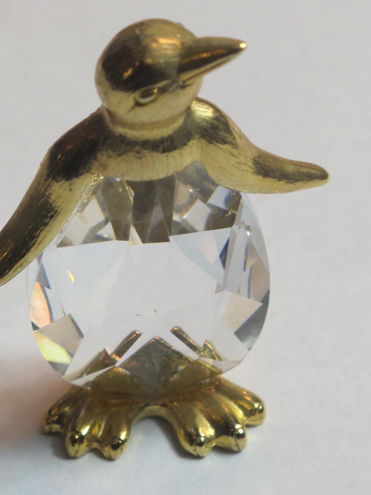 Swarovski crystal brass Penguin figurine