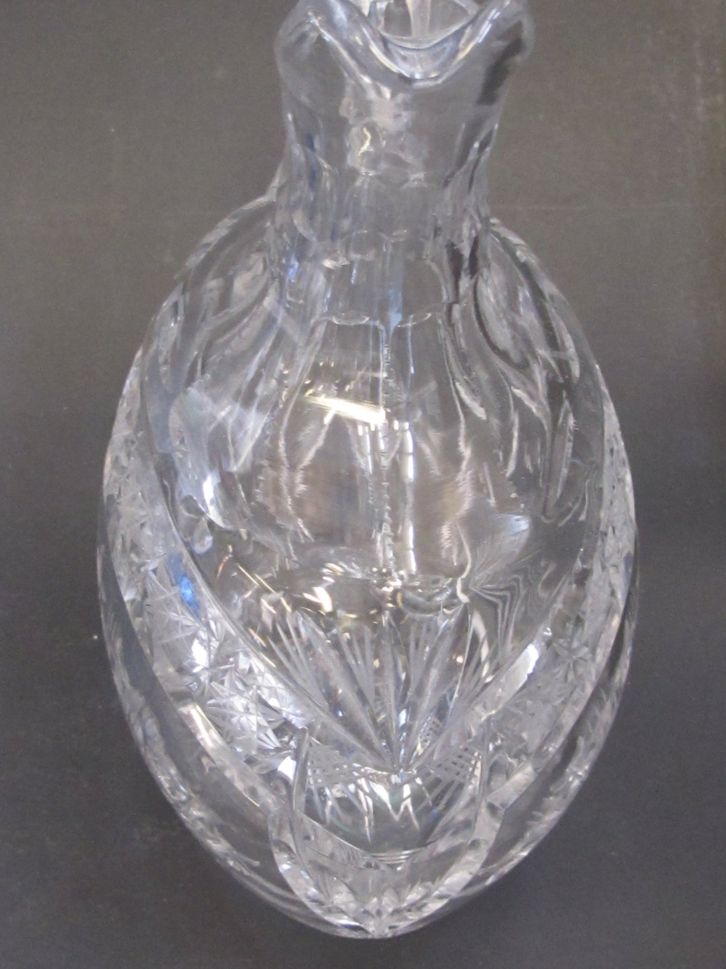 Hand Cut Glass oval Decanter 5210