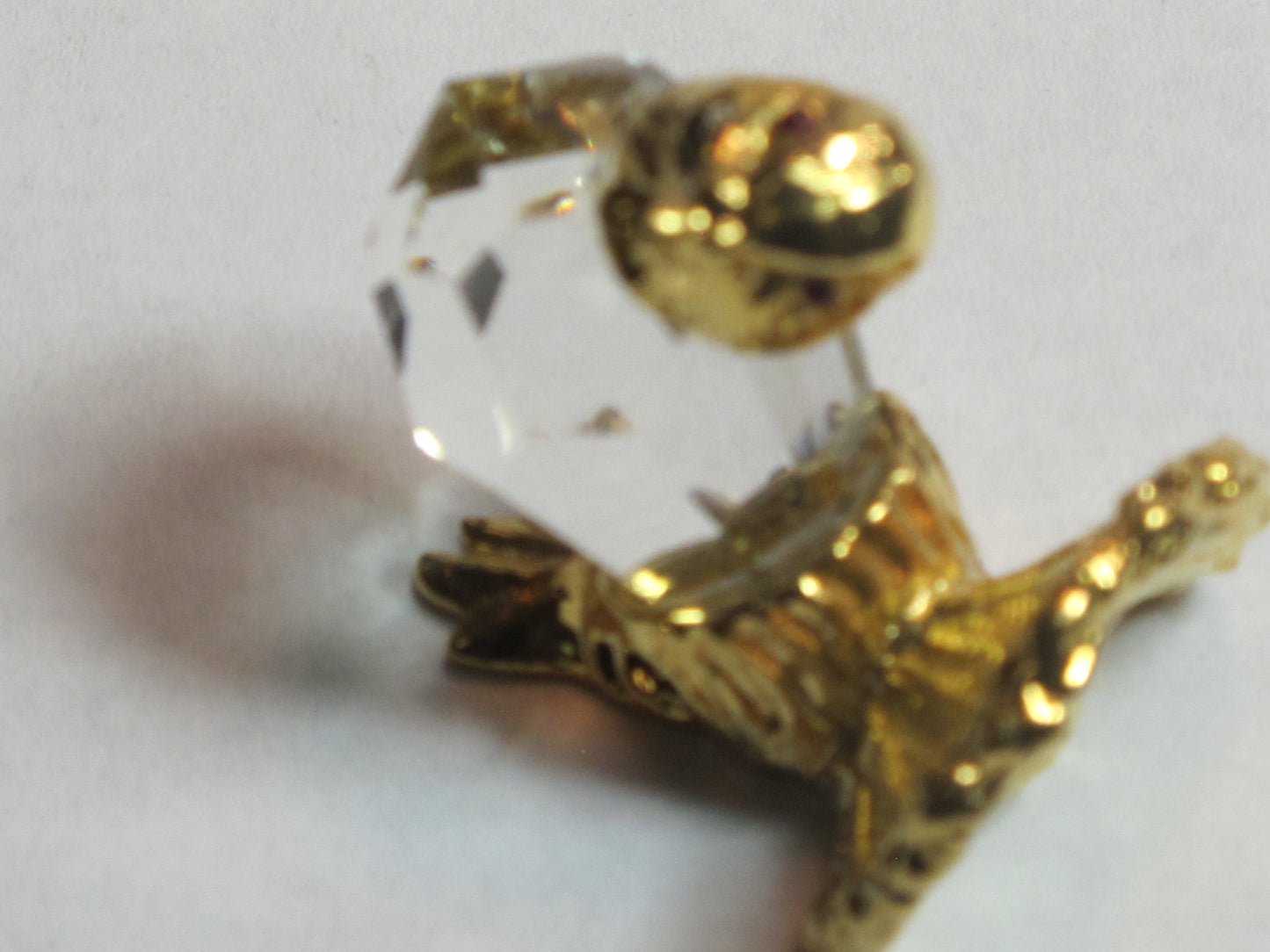 Swarovski crystal brass hen figurine