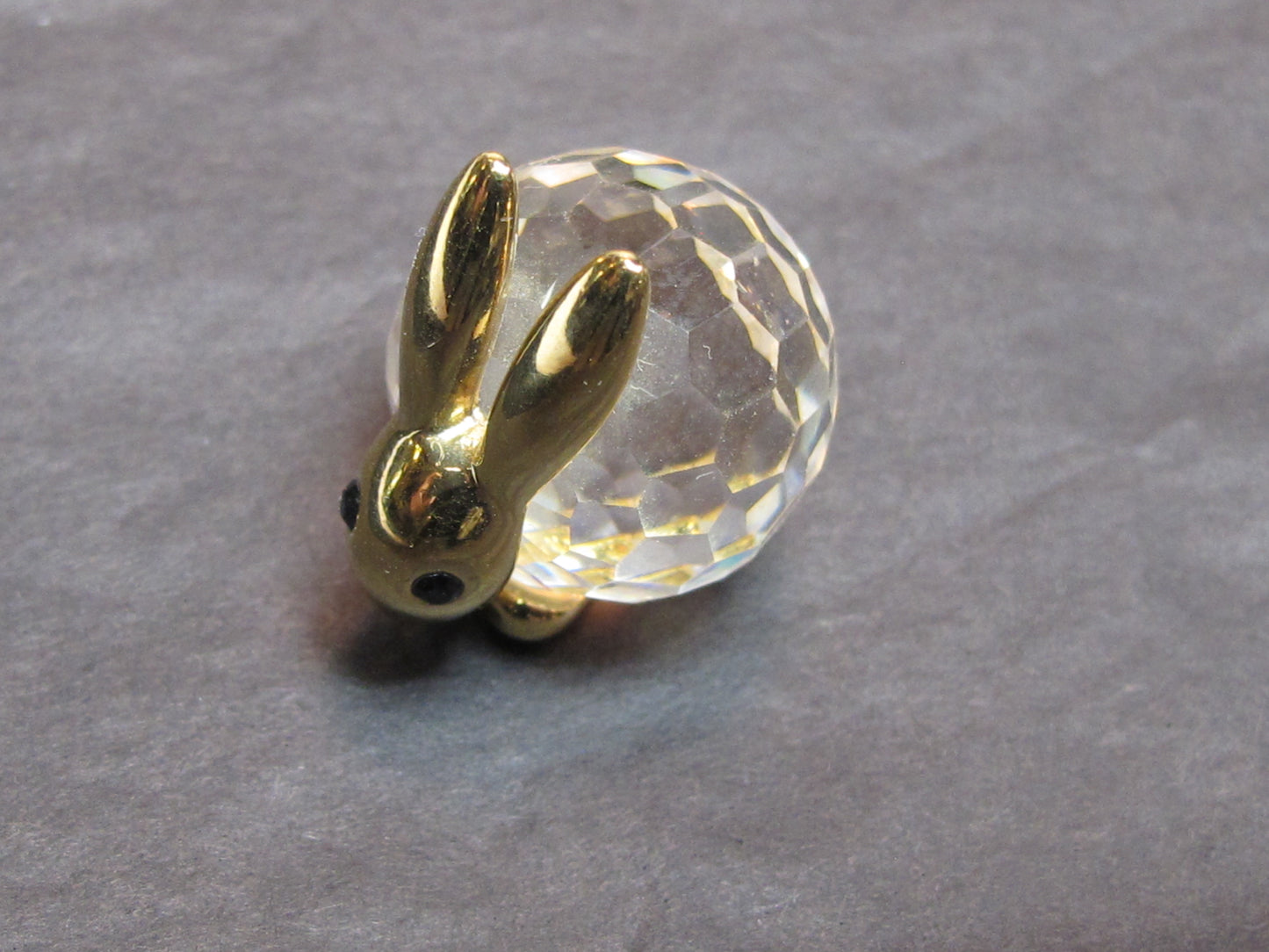 Swarovski crystal brass rabbit figurine