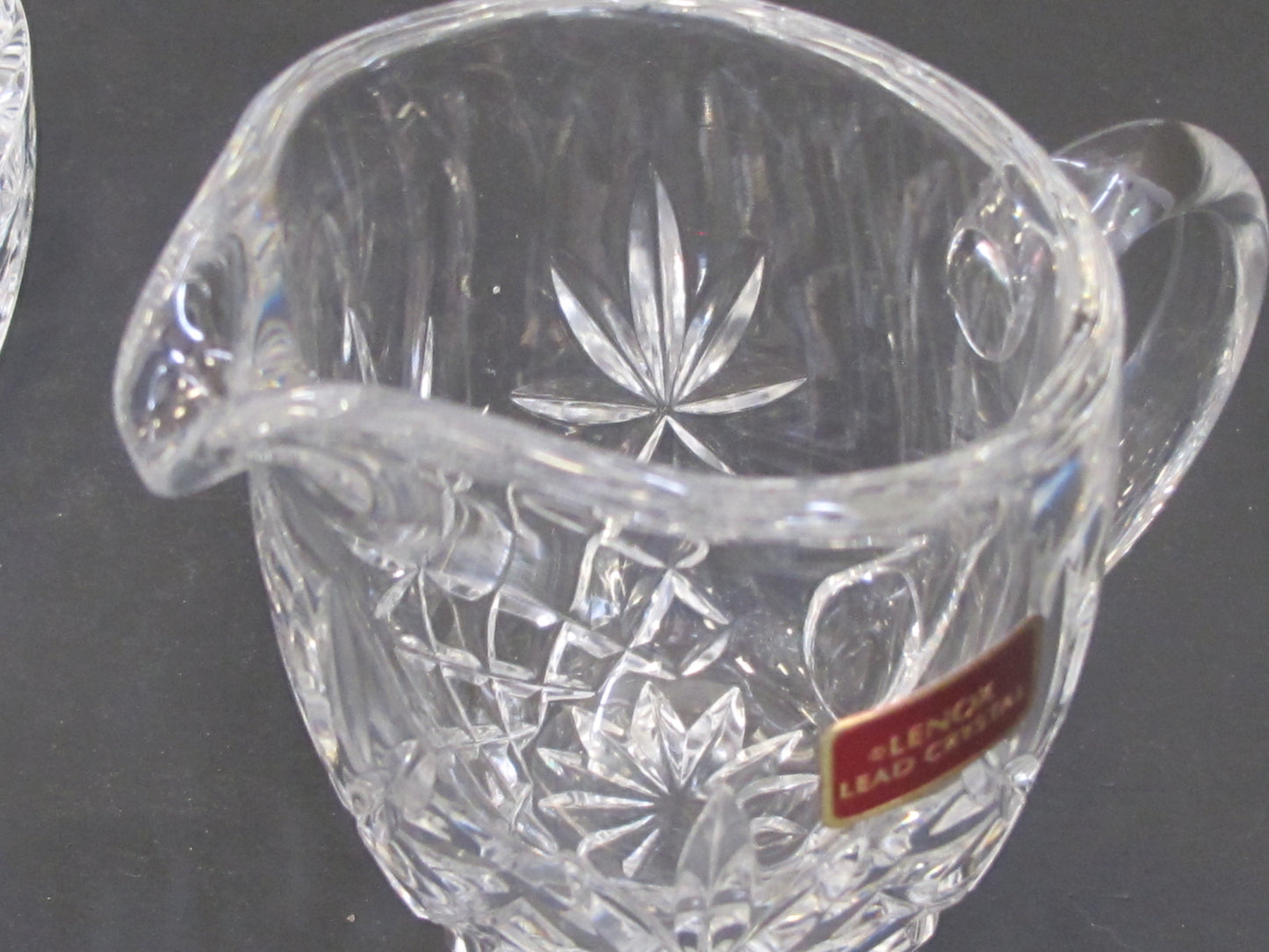 Lenox Charleston Cut glass sugar and creamer Crystal Made in USA