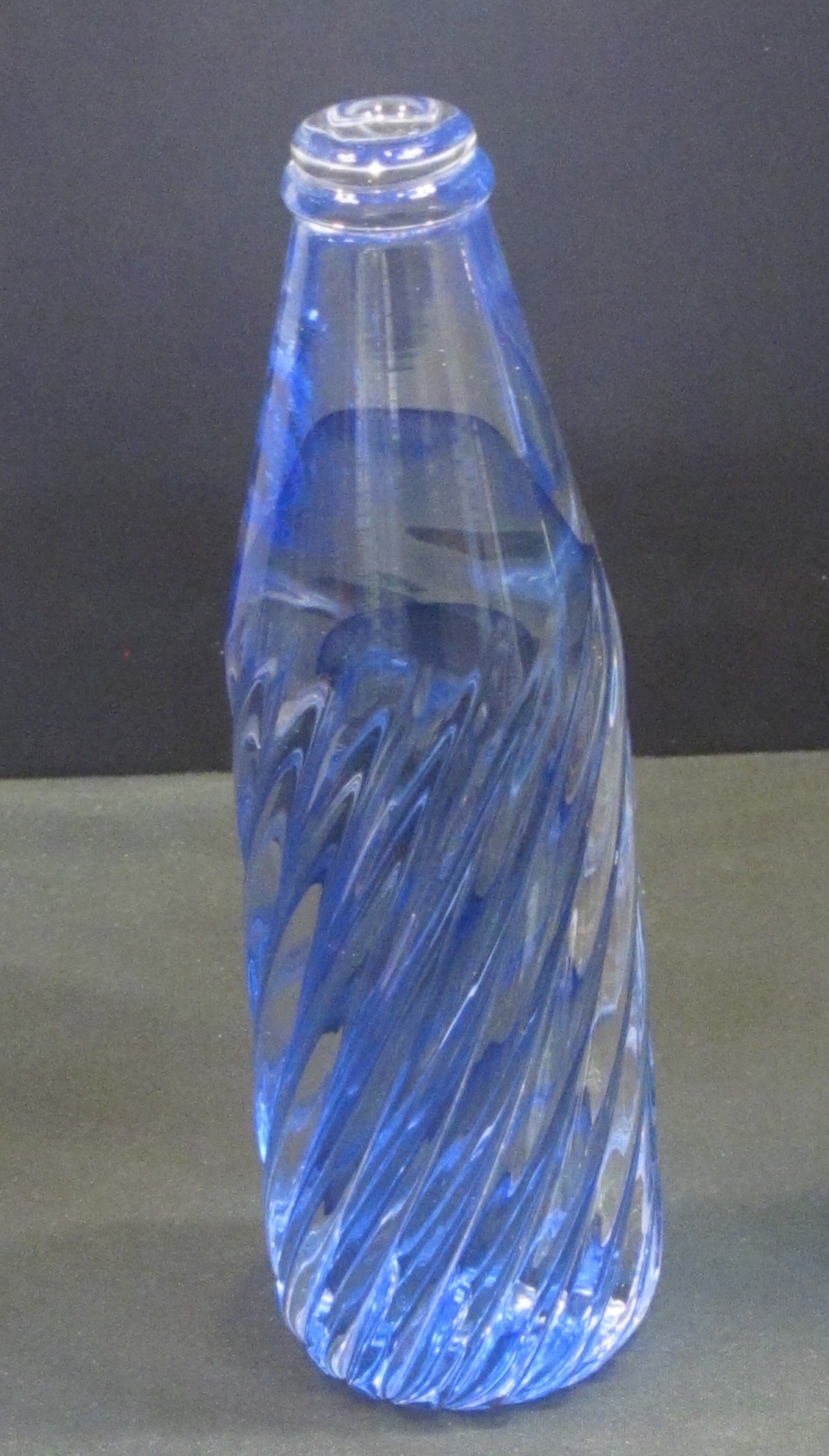 Art glass blue veiled BOTTLE