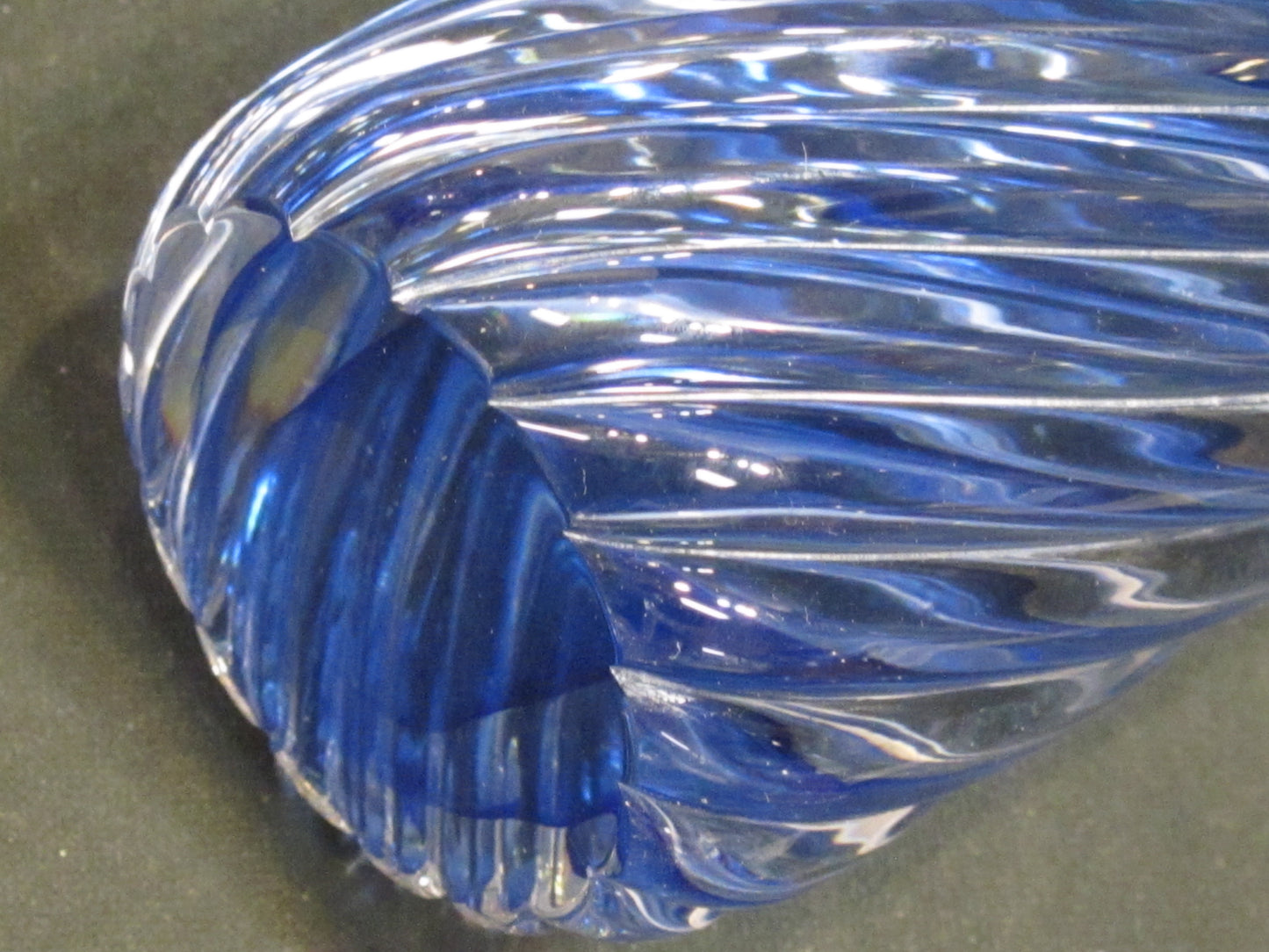 Art glass blue veiled BOTTLE