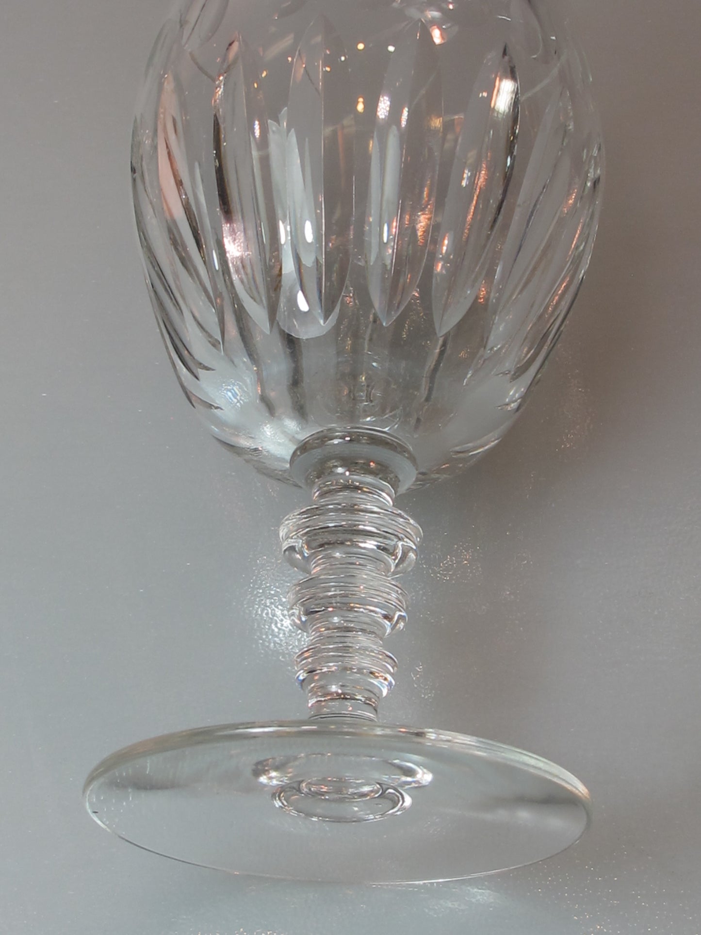 Cut Glass water goblet Antique Signed Hawkes
