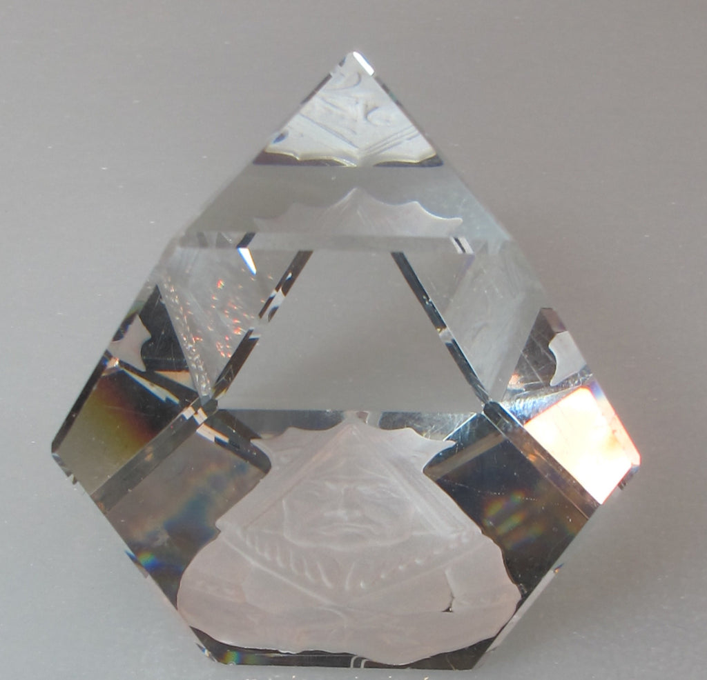 Home › 3 sided glass paperweight etched,