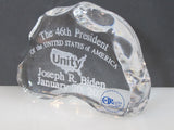 Biden 46th Unity Limited edition CRYSTAL PAPERWEIGHT made in USA