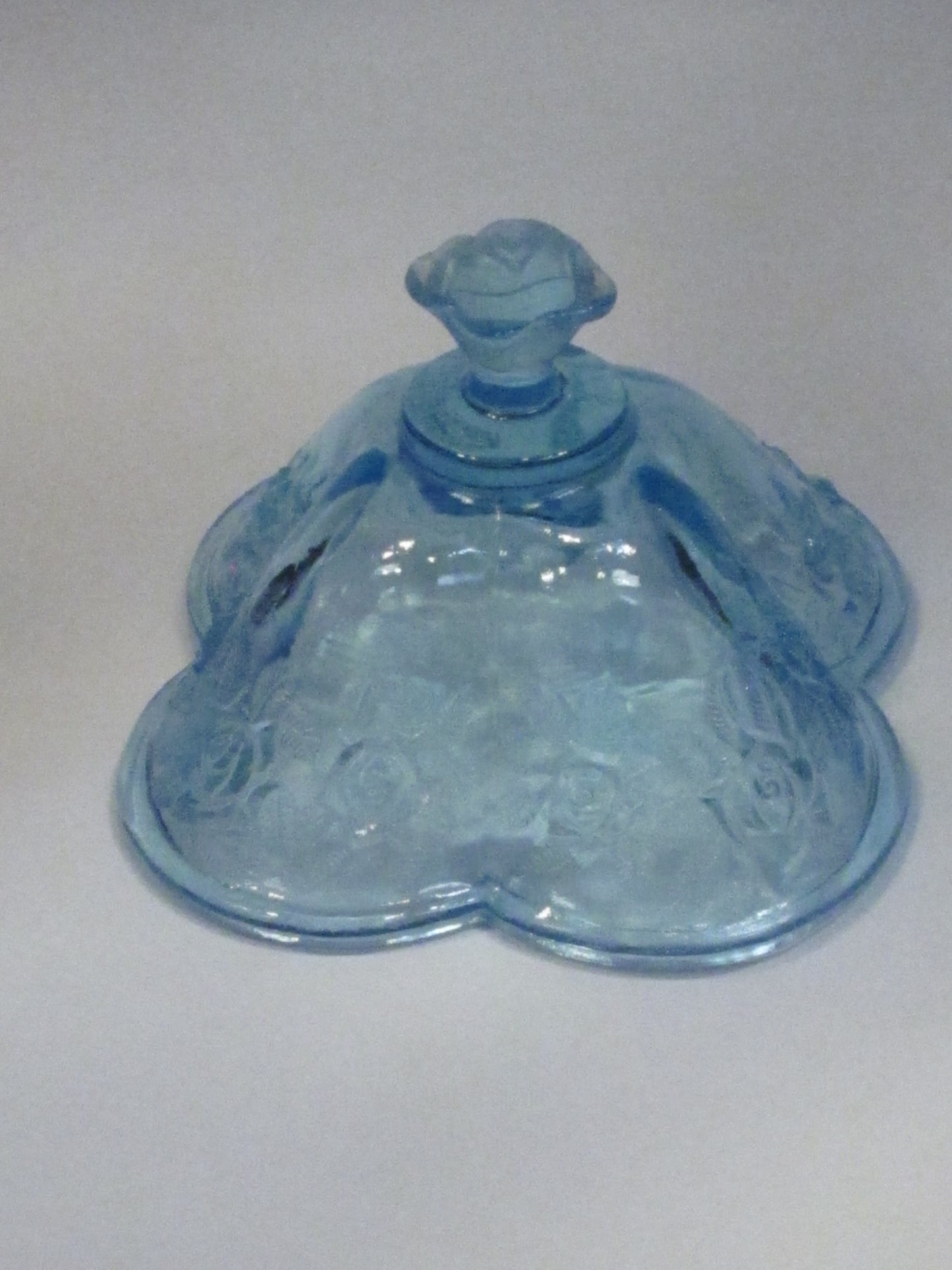Glass blow out lid Replacement blue rose