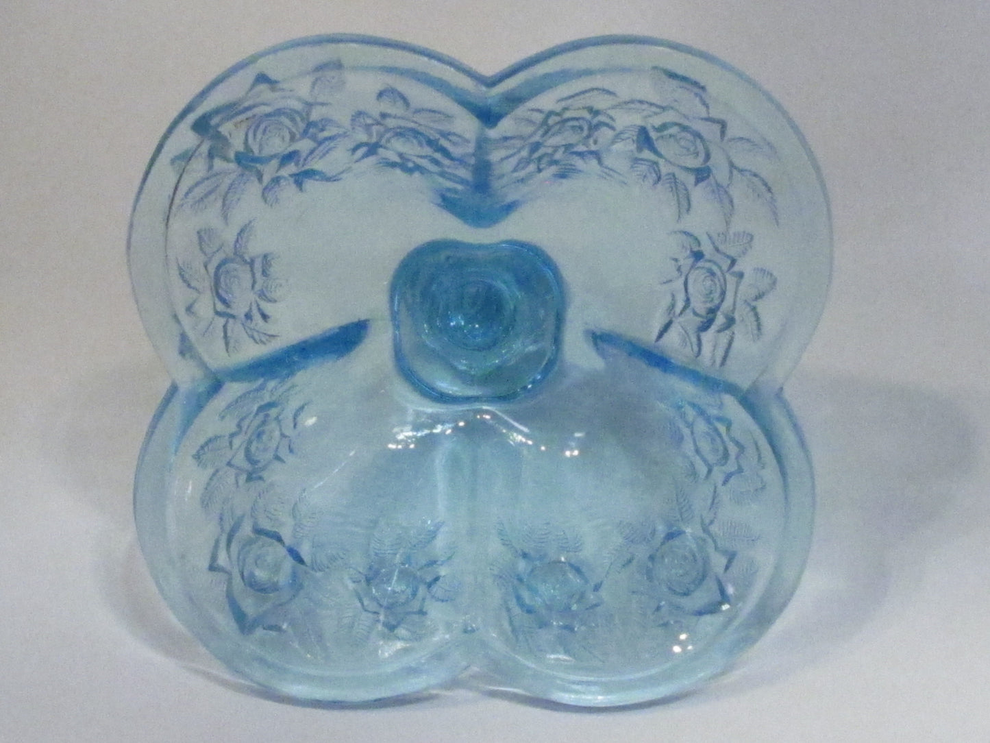 Glass blow out lid Replacement blue rose