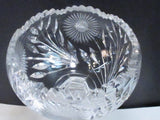 Cut Glass compote Antique floral tear drop stem bd