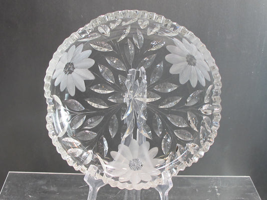 Crystal Cut Glass low Bowl Antique